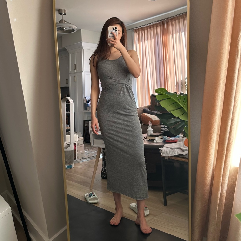 NWT ALTERNATIVE. Eco Grey Maxi Cotton Dress Size XS